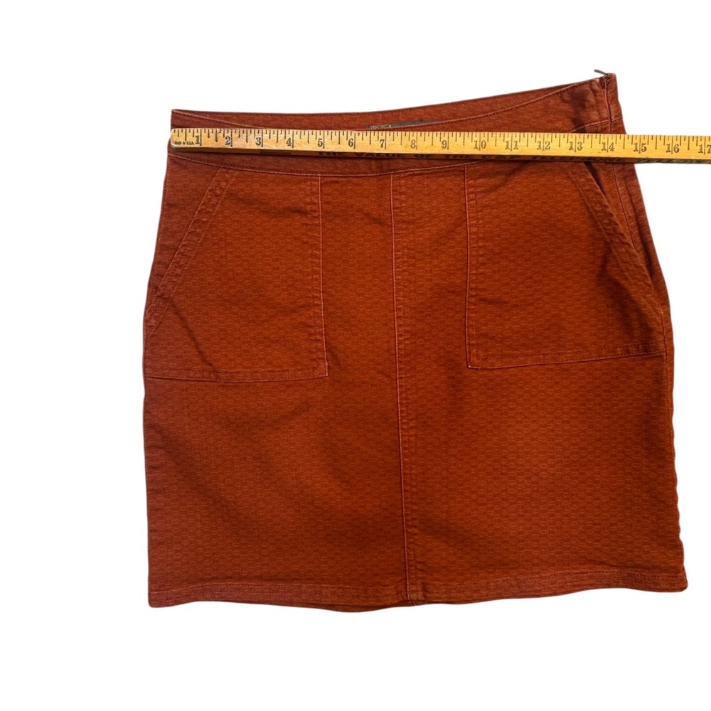prAna Mini Skirt Size 4 Rust Orange Textured Stretch Casual - Picture 4 of 7